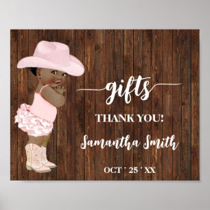 Poster Symbole de Baby shower occidental Little AA Cowgir