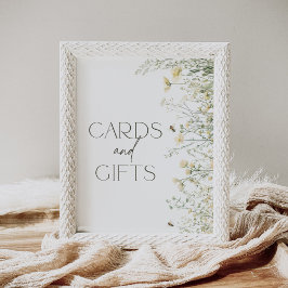 Poster Symbole de Baby showers et de cadeaux Fleurs sauva