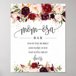 Poster Symbole de bar marsala bordeaux boho maman-osa ten