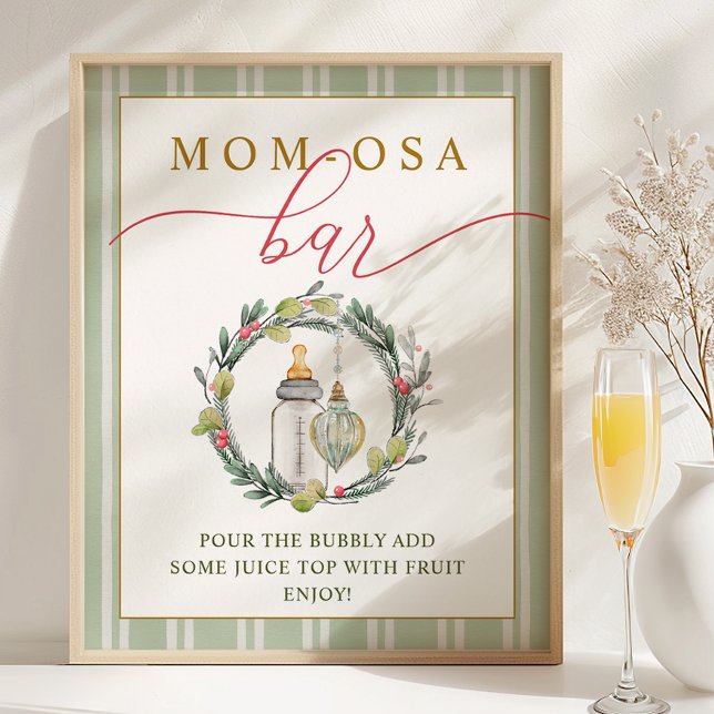 Poster SYMBOLE DE BARRE Maman-Osa Petit Baby shower Joyeu (Mom-osa Bar Sign)