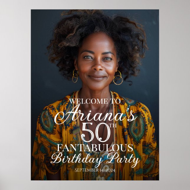 Poster Symbole de bienvenue de fête d'anniversaire avec p (Devant)