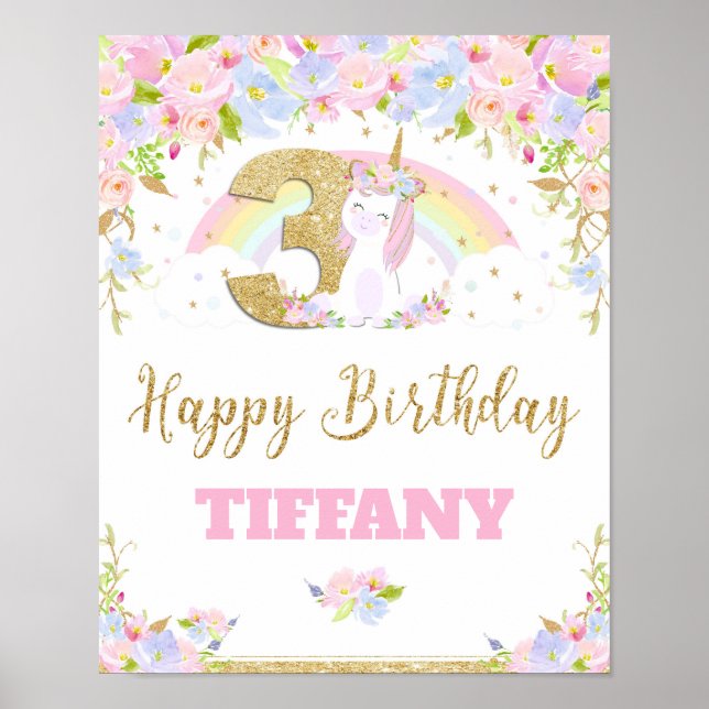 Poster Symbole de bienvenue de la fête du 3e anniversaire (Devant)
