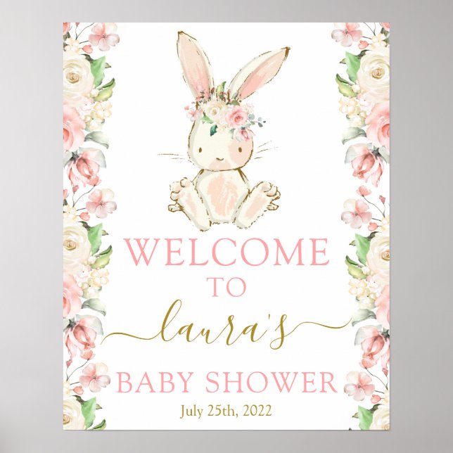 Poster Symbole de bienvenue de la fille Bunny (Devant)