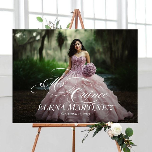 Poster Symbole de bienvenue de Mis Quince Quinceanera ave (Créateur téléchargé)