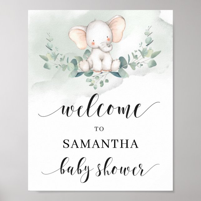 Poster Symbole de bienvenue des feuilles de l'euclayptus  (Devant)