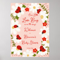 Symbole de bienvenue du baby shower de coccinelle