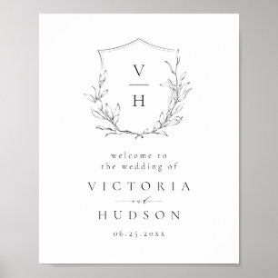Poster Symbole de bienvenue du mariage de l'écusson botan