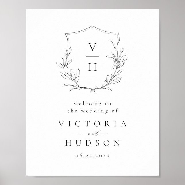 Poster Symbole de bienvenue du mariage de l'écusson botan (Devant)