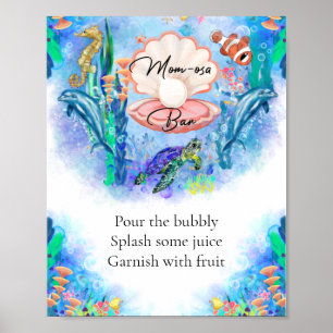 Poster Symbole de boisson Momosa Bar Animaux de mer