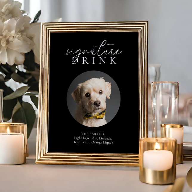 Poster Symbole de boisson Simple Black Modern Animal Sign (Créateur téléchargé)