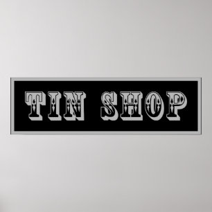 POSTER SYMBOLE DE BOUTIQUE DE TIN OCCIDENTAL