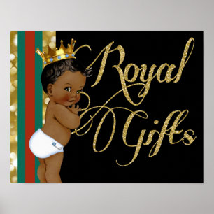 Poster Symbole de cadeaux royaux Fancy Prince Vert africa