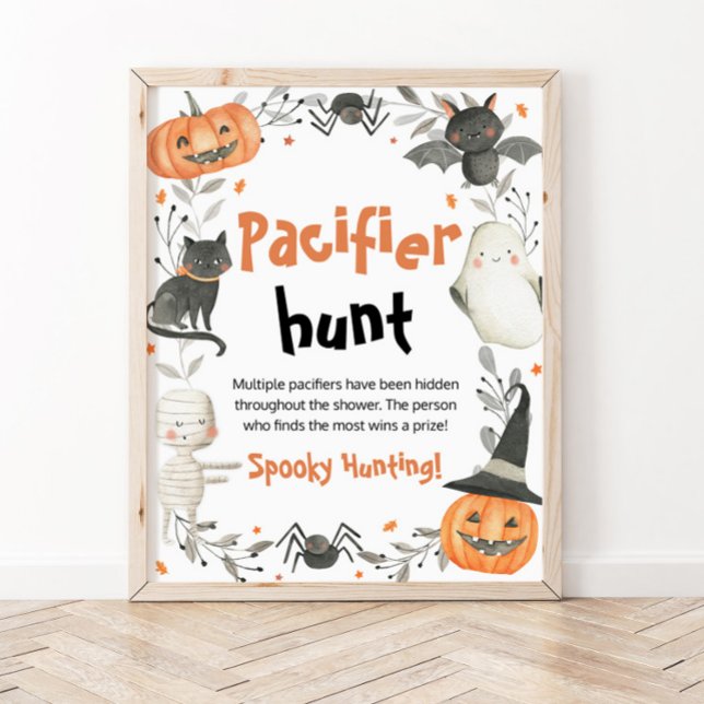 Poster SYMBOLE DE CHASSE Baby shower Halloween Cute (Créateur téléchargé)