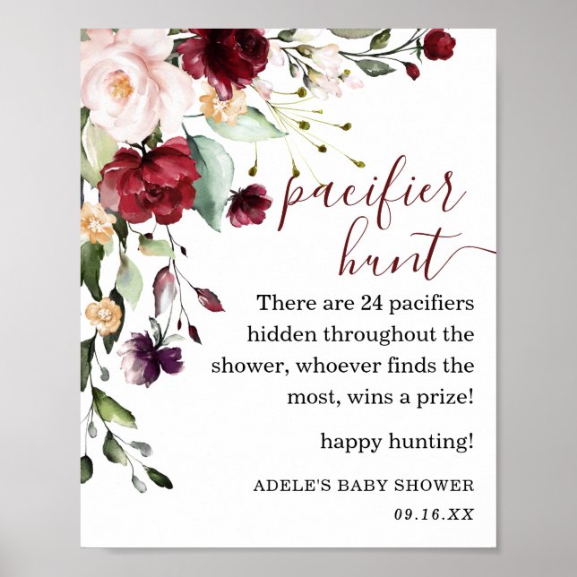 Poster SYMBOLE DE CHASSE BROUILLÉE Florale (Devant)