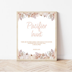 Poster Symbole de chasse du Baby shower Citrouille Boho
