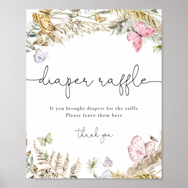 Poster Symbole de chaudière Papillons Bébés (Devant)