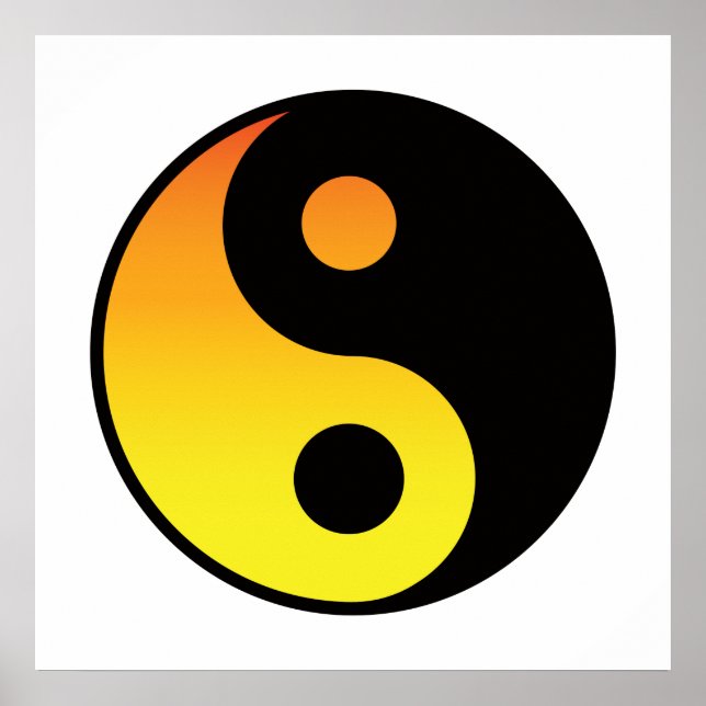 Poster Symbole de couleur Yin Yang. (Devant)