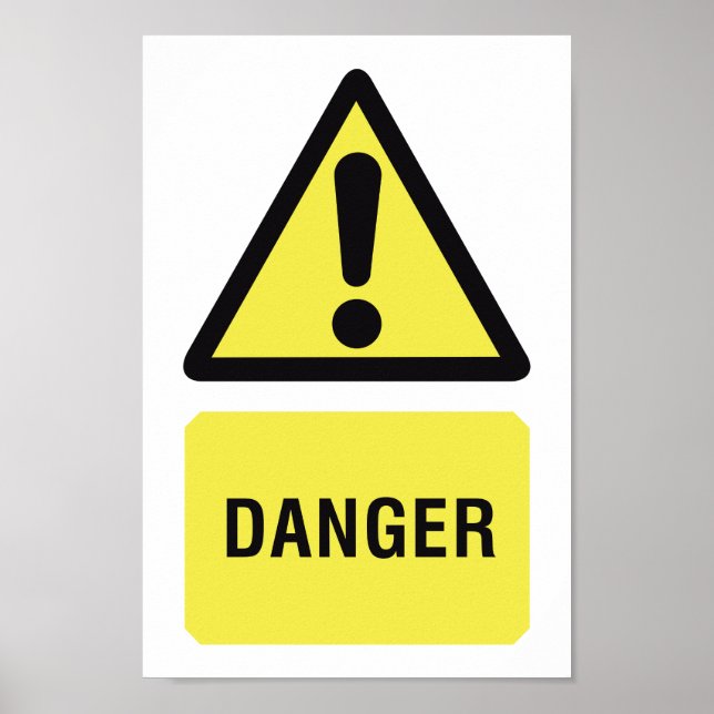 Poster Symbole de danger jaune (Devant)