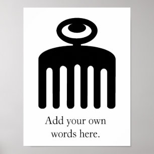 Poster Symbole de Duafe   Adinkra pour la beauté fémini