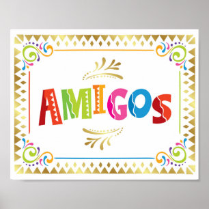 POSTER SYMBOLE DE FÊTE AMIGOS