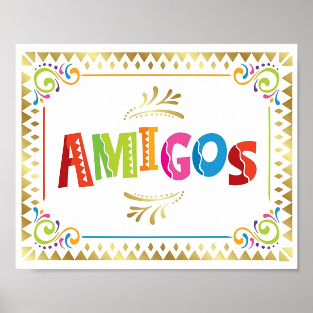 POSTER SYMBOLE DE FÊTE AMIGOS (Devant)