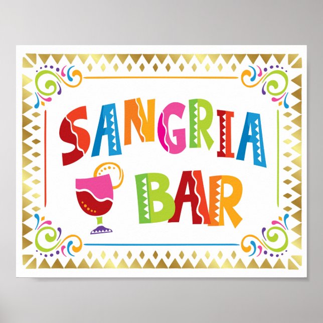 POSTER SYMBOLE DE FÊTE BAR SANGRIA (Devant)