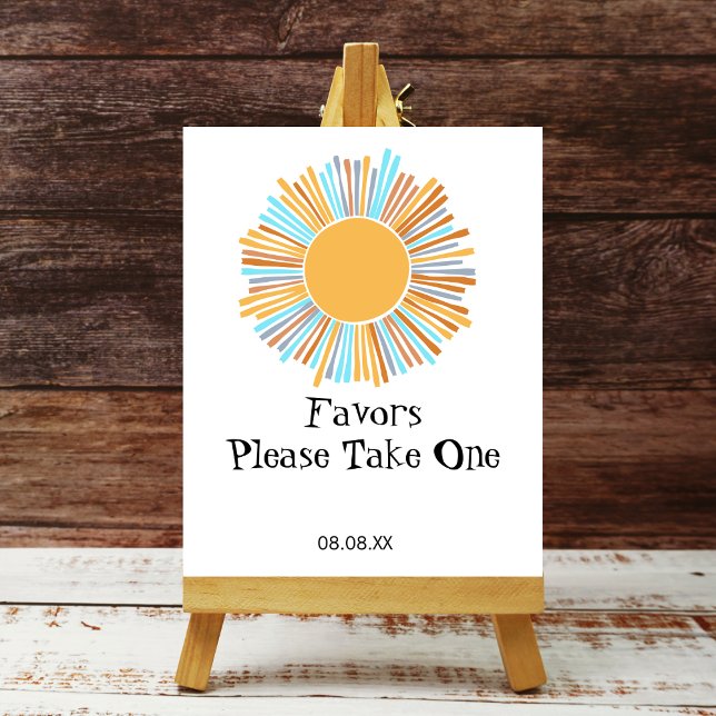 Poster Symbole de fête Boho Sun Voici Le Soleil (Créateur téléchargé)