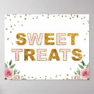 Poster Symbole de fête d'anniversaire de la florale d'or 