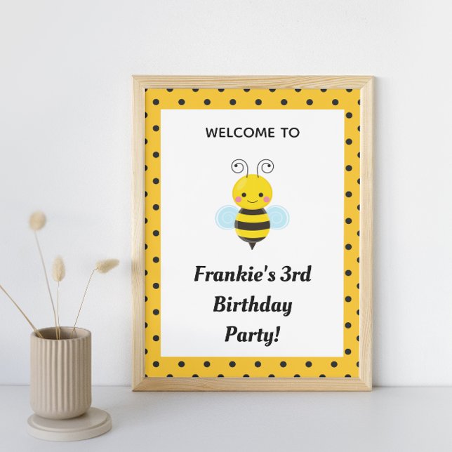 Poster Symbole de fête d'anniversaire de l'abeille (Créateur téléchargé)