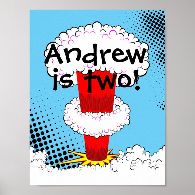 Poster Symbole de fête d'anniversaire de Superhero (Devant)