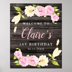 Poster Symbole de fête d'anniversaire des filles de gerbe