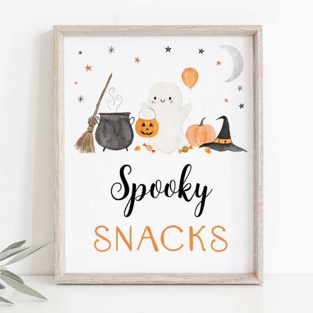 Poster Symbole de fête de Ghost Halloween Snacks Éffrayan (Créateur téléchargé)