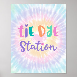 Poster Symbole de fête de la station Pastel Rainbow Tie D