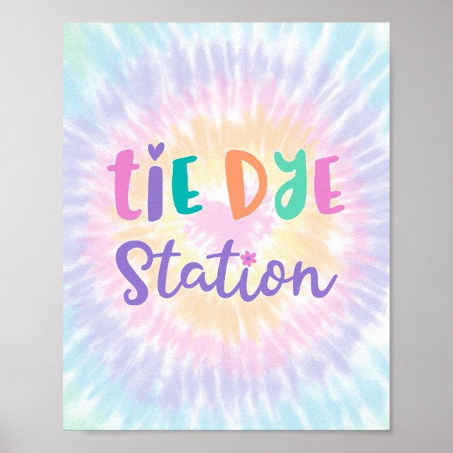 Poster Symbole de fête de la station Pastel Rainbow Tie D (Devant)