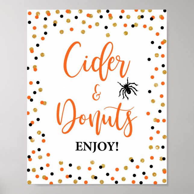 Poster Symbole de fête du cidre et des beignets d'Hallowe (Devant)
