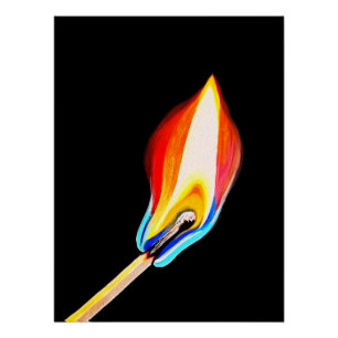 Poster Symbole de Flamme de Passion, d'Énergie et de Créa