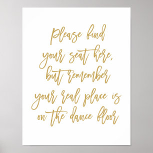 Poster Symbole de fond de danse Mariage lettres main chic