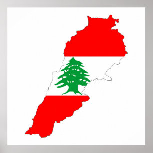 Poster symbole de forme de carte de drapeau de pays du