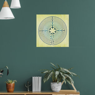 Poster Symbole de géométrie sacrée - Chartres Labyrinthe 