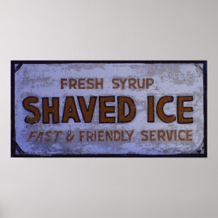 Poster SYMBOLE DE Glace vintage Rasée