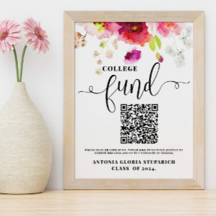 Poster Symbole de graduation florale du fonds universitai