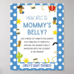 Poster SYMBOLE DE JEU Baby shower Cowboy