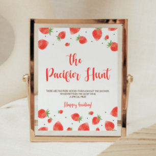 Poster SYMBOLE DE JEU DE CHASSE Baby shower doux Berry