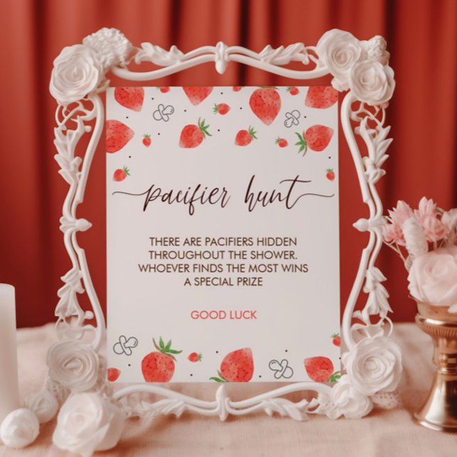 Poster SYMBOLE DE JEU DE CHASSE Baby shower doux Berry (Créateur téléchargé)