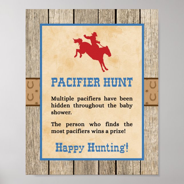 Poster SYMBOLE DE JEU DE CHASSE Pacifique Cowboy Western  (Devant)