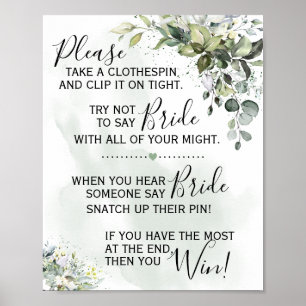 Poster Symbole de jeu de la Clothespin Eucalyptus