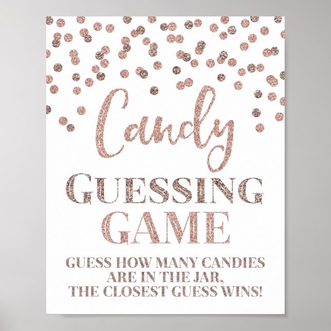 Poster SYMBOLE DE JEU rose Gold Confetti Candy (Devant)