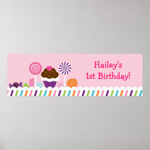 Poster Symbole de la bannière d'anniversaire Sweet Shop C