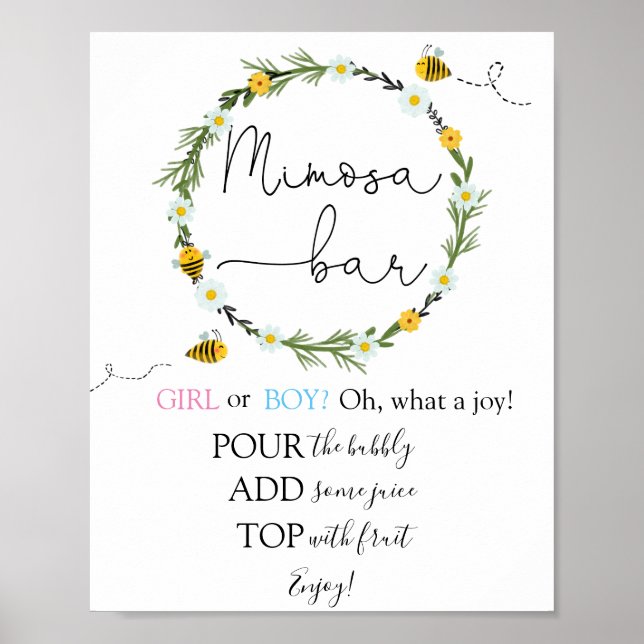 Poster Symbole de la barre Bee Mimosa (Devant)