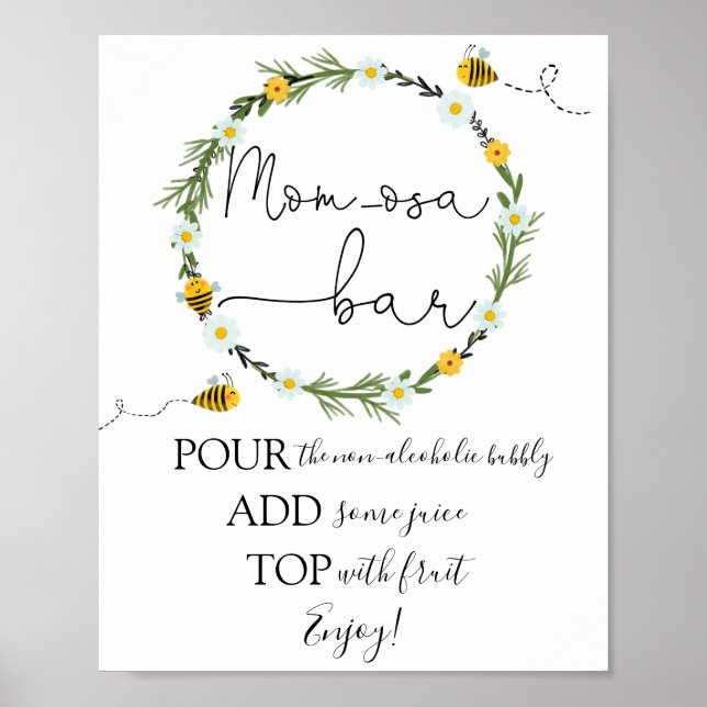 Poster Symbole de la barre Bee Mom-osa (Devant)